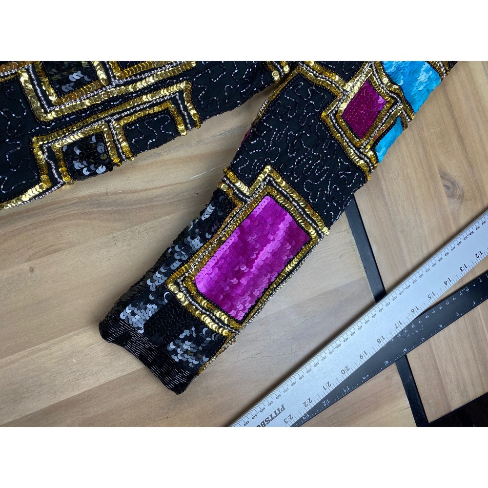 Carina Sequin Beaded Jacket Party Cocktail Evening Coat Small - Picture 13 of 15